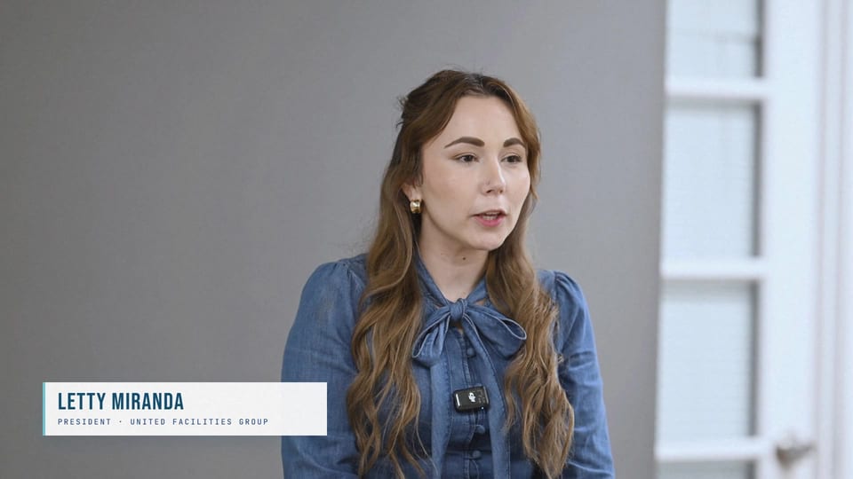 Letty Miranda speaking in a denim bow blouse, a frame from the film Every Single Day